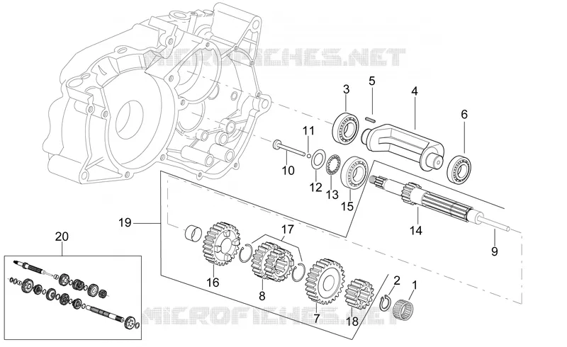 Primary gear shaft
