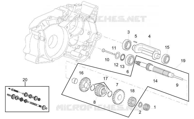 Primary gear shaft 5 Speed