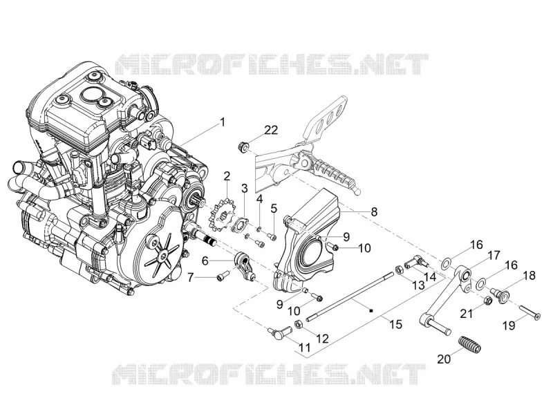 MOTOR - PEDAL DE MUDANÇAS - PINHÃO