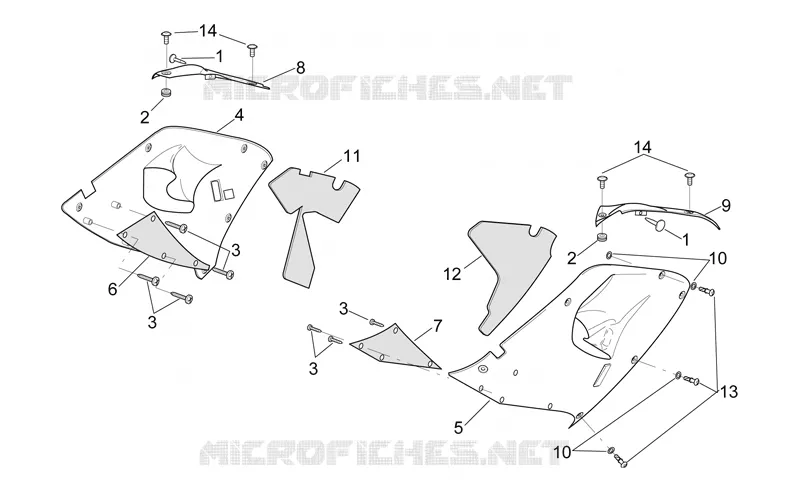 Central body - Upper fairings