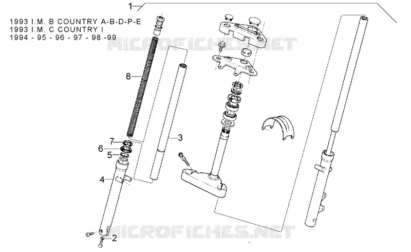 Front fork 93-99 - RH Sleeve
