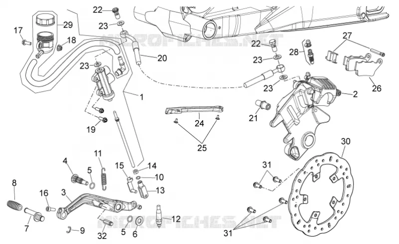 Rear brake system