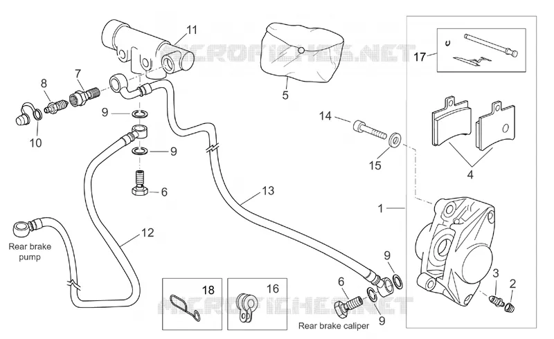 Rear brake caliper